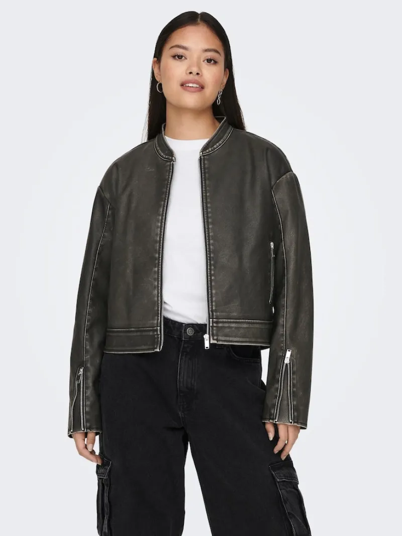 Only Jacken*ONLMINDY FAUX LEATHER JACKET OTW Black