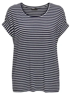 Only Shirts*ONLMOSTER STRIPE S/S O-NECK TOP JRS NOOS Night Sky