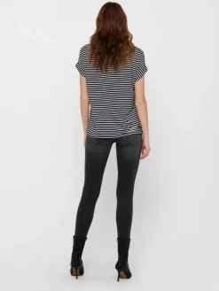 Only Shirts*ONLMOSTER STRIPE S/S O-NECK TOP JRS NOOS Night Sky