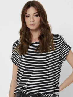 Only Shirts*ONLMOSTER STRIPE S/S O-NECK TOP JRS NOOS Night Sky