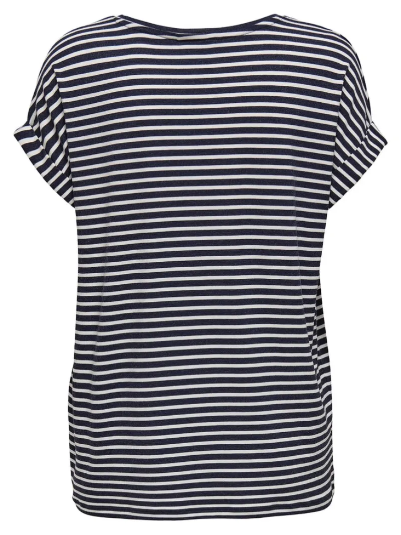 Only Shirts*ONLMOSTER STRIPE S/S O-NECK TOP JRS NOOS Night Sky