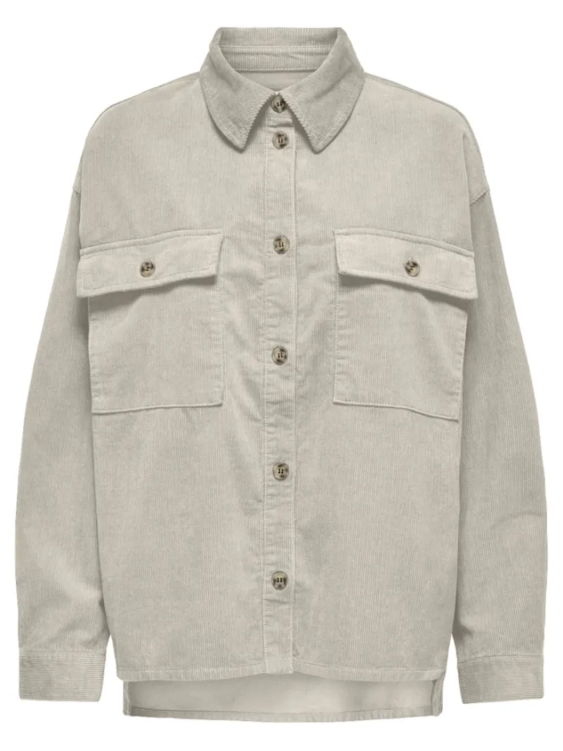 Only Jacken*ONLMOXIE L/S CORD SLIT SHACKET CC PNT oatmeal