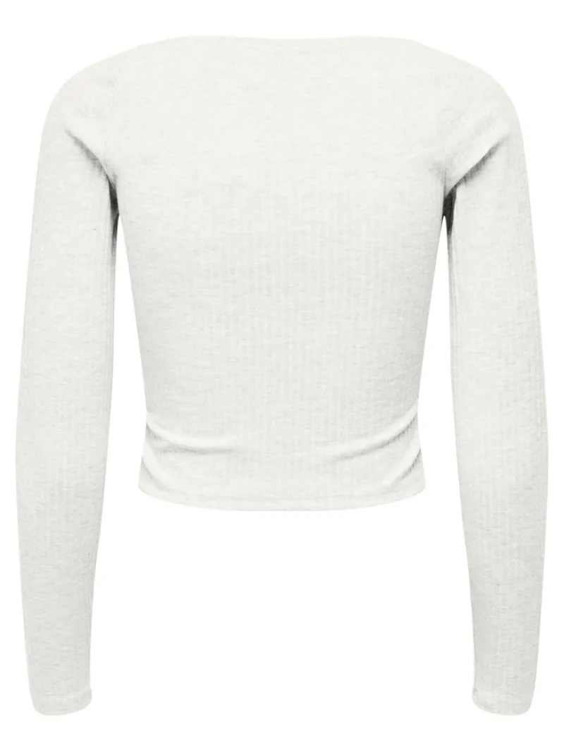 Only Shirts*ONLNELLA L/S HEART CROPPED TOP JRS Cloud Dancer