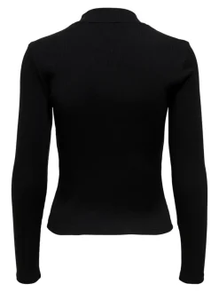 Only Shirts*ONLNESSA L/S HALF ZIP TOP JRS Black