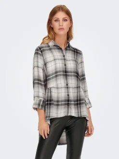 Only Blusen*ONLNEW CANBERRA 3/4 CHECK SHIRT WVN CS black2