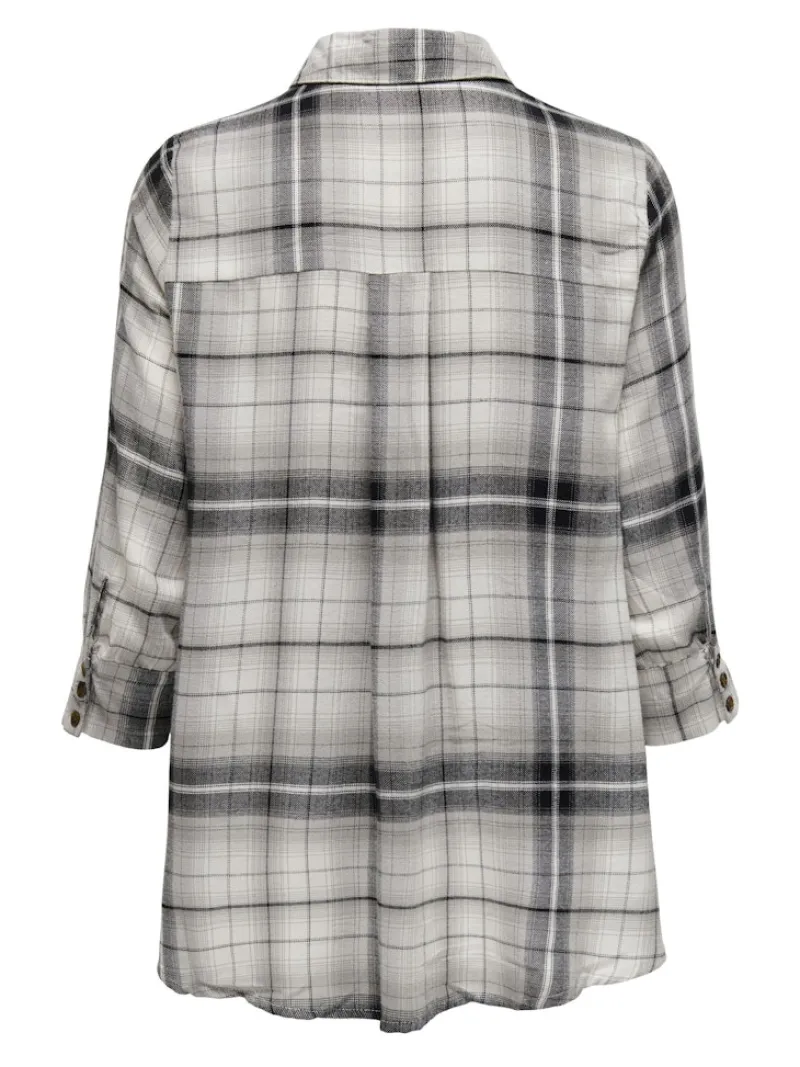 Only Blusen*ONLNEW CANBERRA 3/4 CHECK SHIRT WVN CS black2