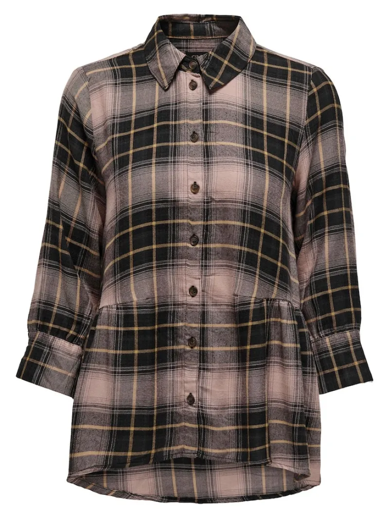 Only Blusen*ONLNEW CANBERRA 3/4 CHECK SHIRT WVN CS black1