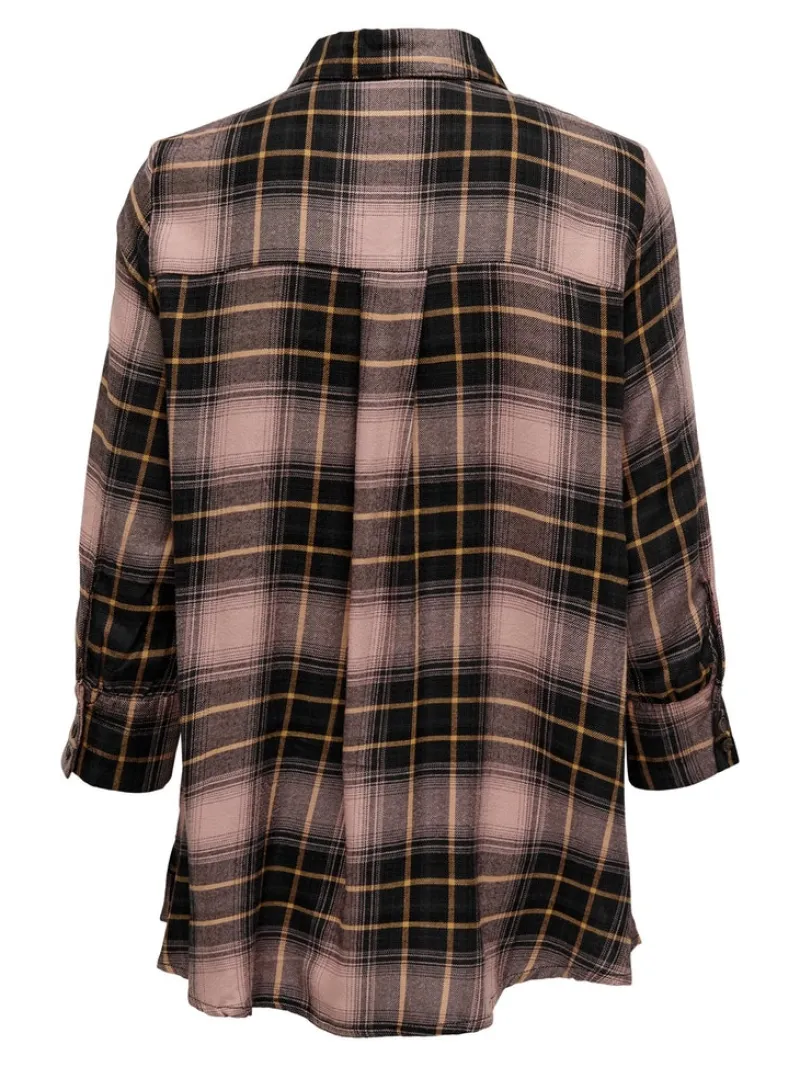 Only Blusen*ONLNEW CANBERRA 3/4 CHECK SHIRT WVN CS black1