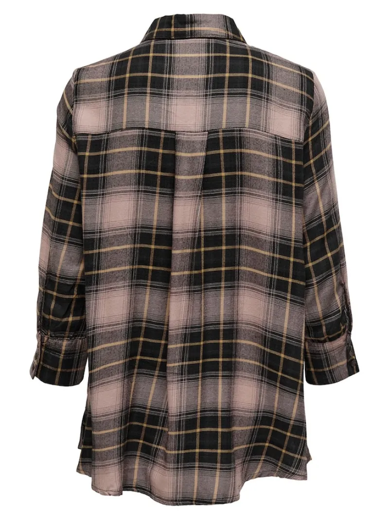 Only Blusen*ONLNEW CANBERRA 3/4 CHECK SHIRT WVN CS black1