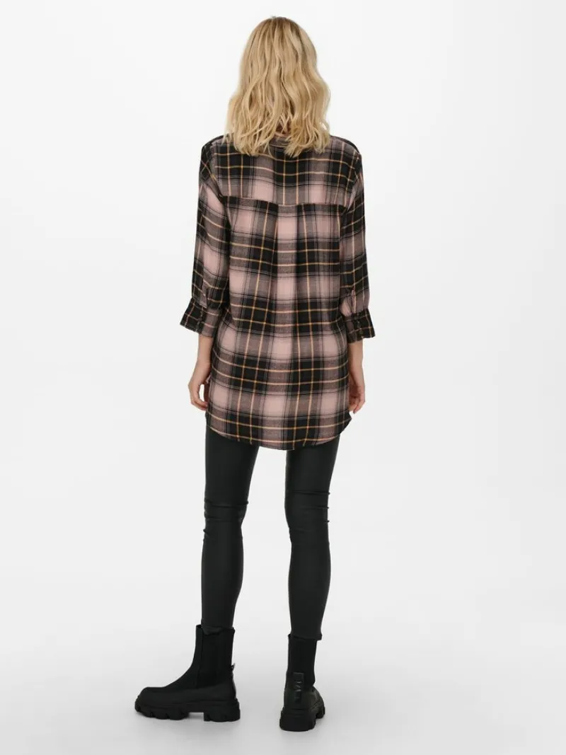 Only Blusen*ONLNEW CANBERRA 3/4 CHECK SHIRT WVN CS black1