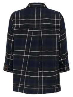 Only Blusen*ONLNEW CANBERRA 3/4 CHECK SHIRT WVN CS Night Sky-CREME CHECK