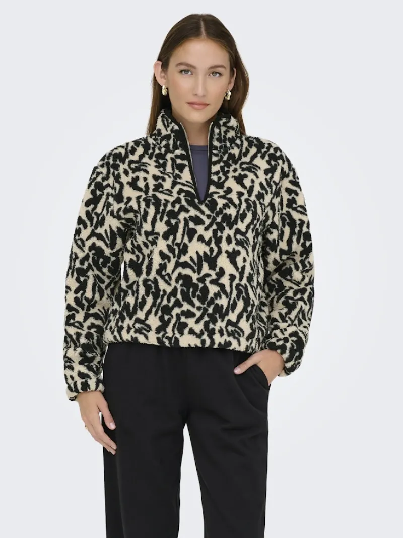 Only Pullover & Sweatshirts*ONLNEW DALLAS L/S HIGHNECK ZIP SWT NOOS Black