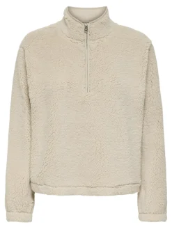 Only Pullover & Sweatshirts*ONLNEW DALLAS L/S HIGHNECK ZIP SWT NOOS pumice stone