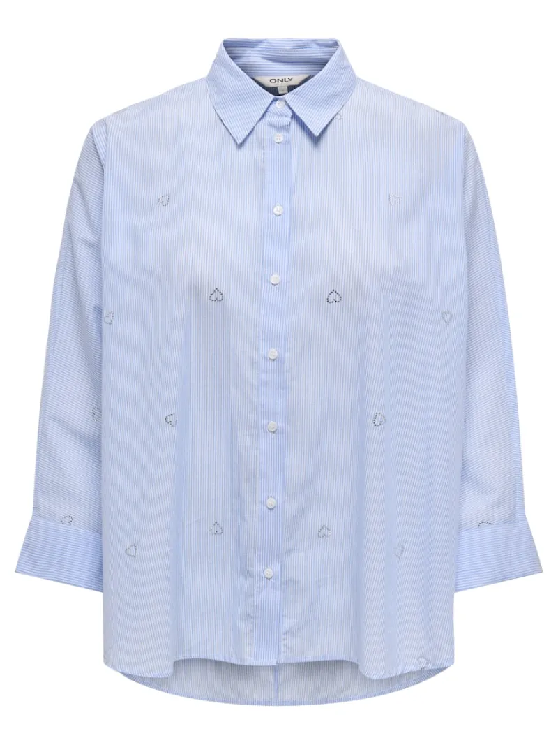 Only Blusen*ONLNEW GRACE JULIE LIFE LS STO SHIRT WVN Bright White