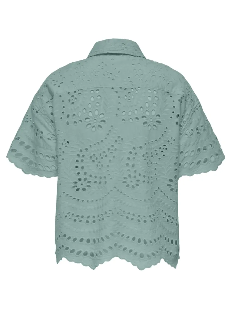 Only Blusen*ONLNEW LALISA SS BOXY SHIRT WVN FR blue surf