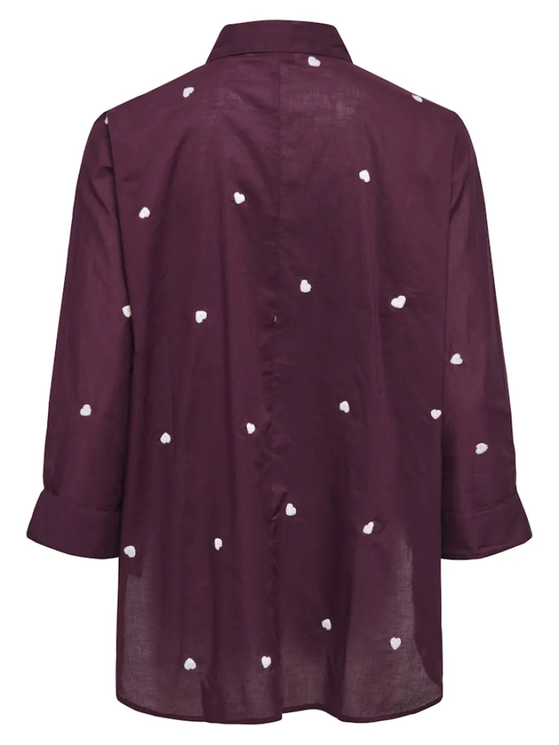 Only Blusen*ONLNEW LINA GRACE LS EMB SHIRT NOOS WVN Winetasting