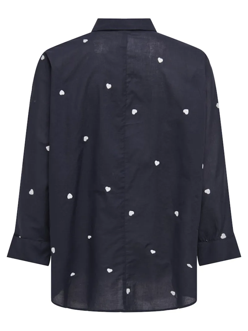 Only Blusen*ONLNEW LINA GRACE LS EMB SHIRT NOOS WVN Night Sky