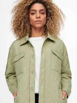 Only Jacken*ONLNEWTANZIA LONG QUILT SHACKET OTW slate green