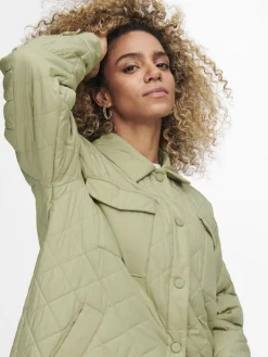 Only Jacken*ONLNEWTANZIA LONG QUILT SHACKET OTW slate green