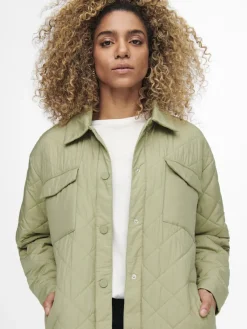 Only Jacken*ONLNEWTANZIA LONG QUILT SHACKET OTW slate green