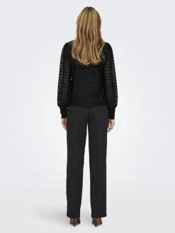 Only Blusen*ONLNICE L/S HIGHNECK TOP JRS Black