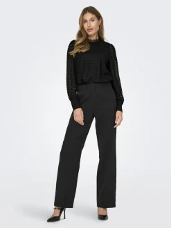 Only Blusen*ONLNICE L/S HIGHNECK TOP JRS Black