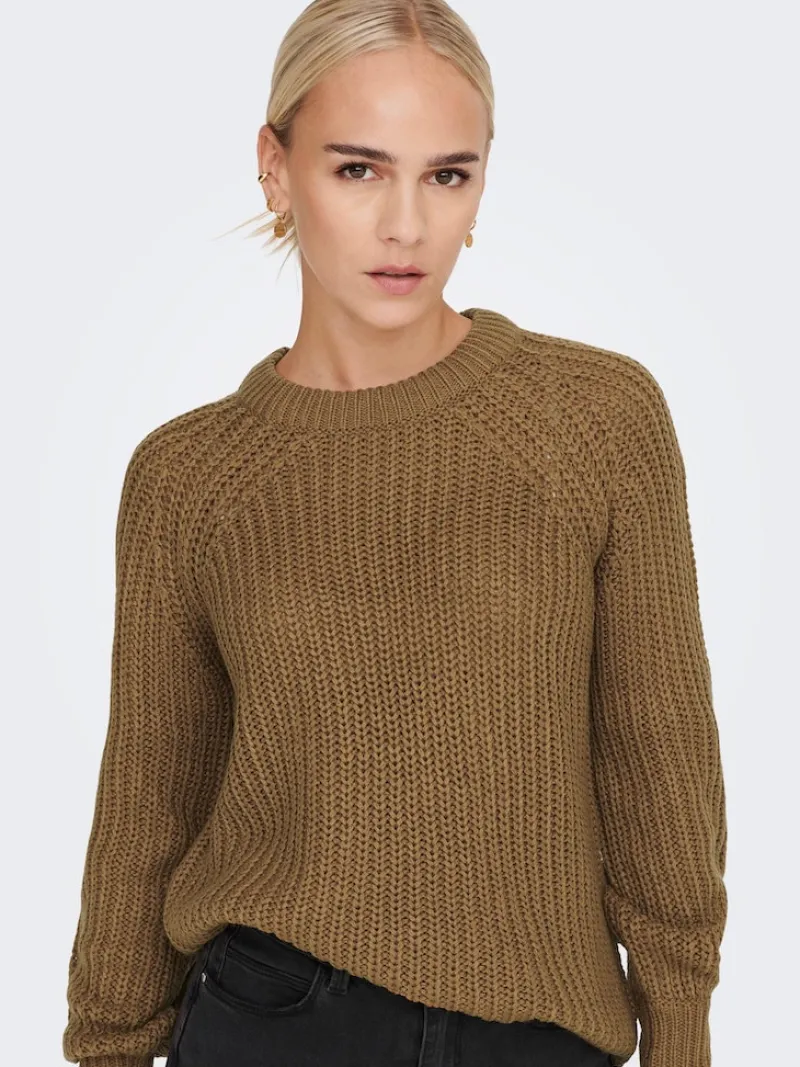 Only Pullover & Sweatshirts*ONLNICOYA L/S BALLOON PULLOVER KNT NOOS toasted coconut