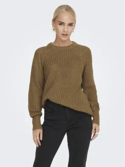 Only Pullover & Sweatshirts*ONLNICOYA L/S BALLOON PULLOVER KNT NOOS toasted coconut