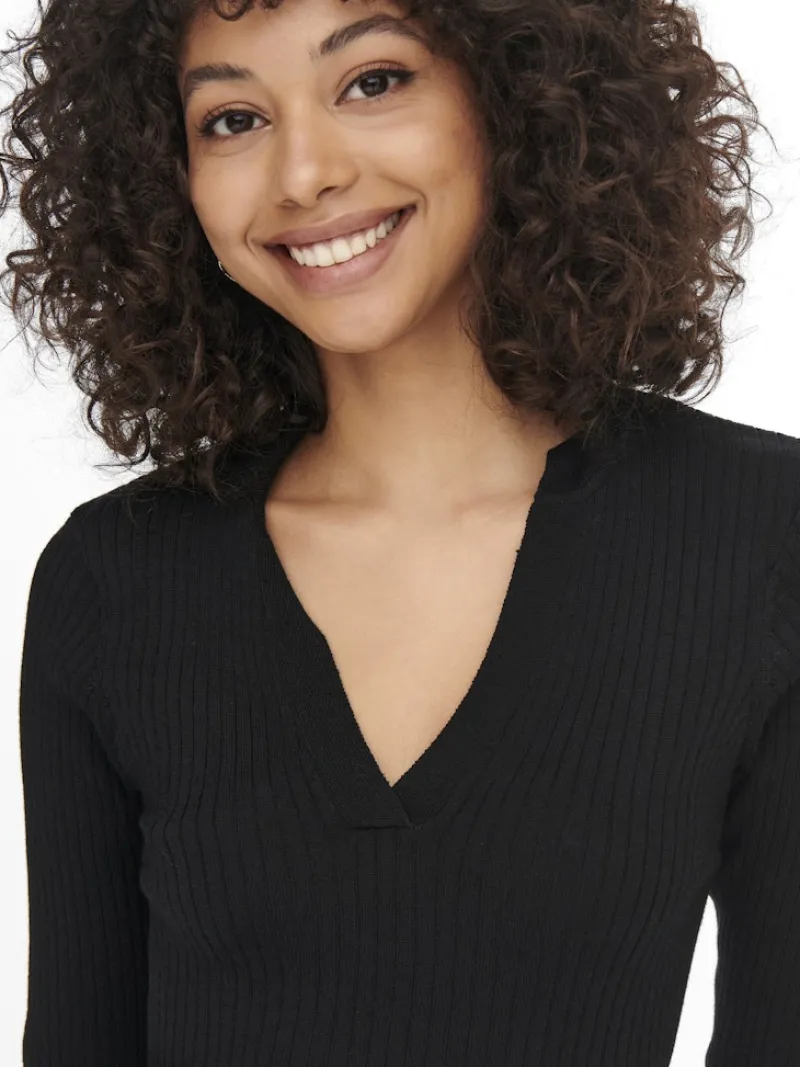 Only Pullover & Sweatshirts*ONLNIMONE LS LIFE POLO PULLOVER CC KNT Black