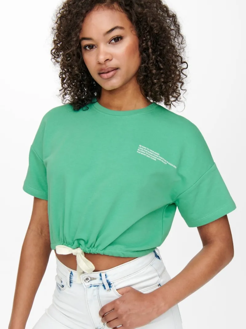 Only Shirts*ONLNISSI S/S O-NECK SWT marine green