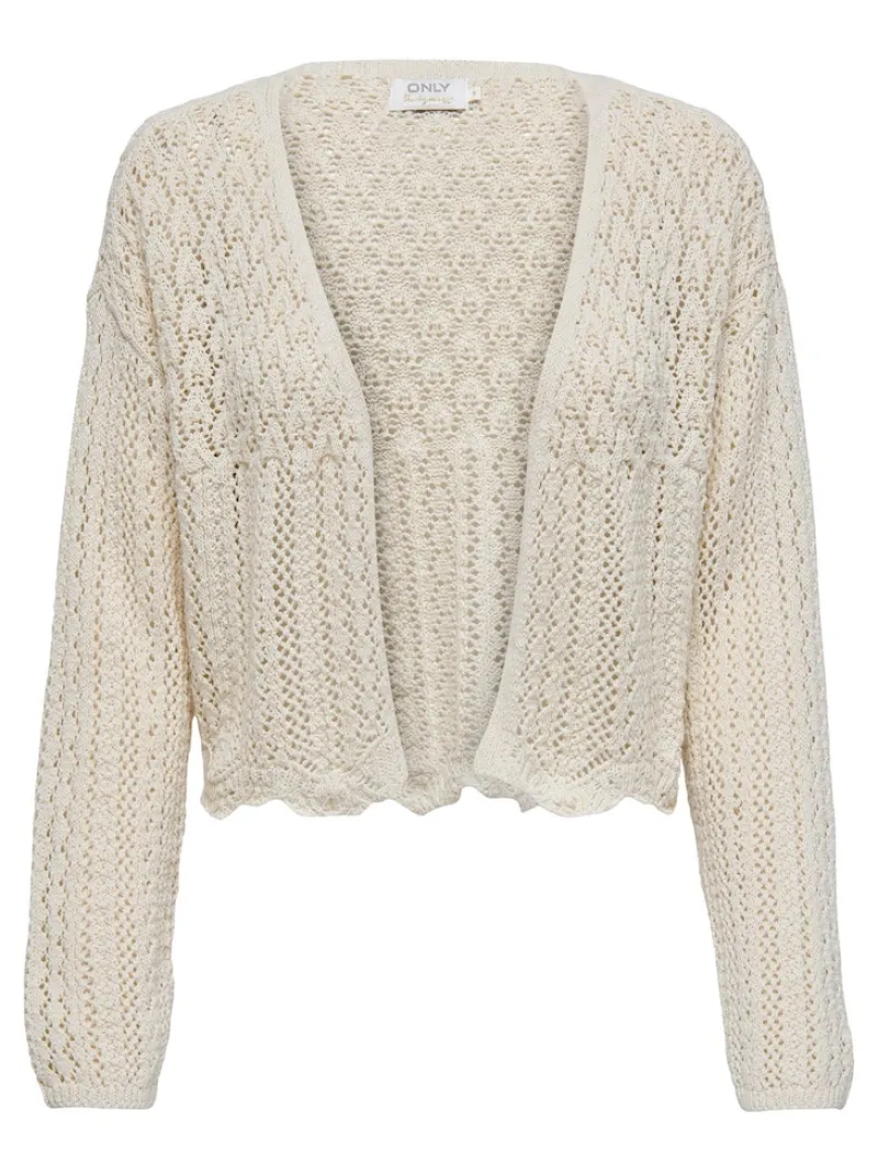 Only Pullover & Sweatshirts*ONLNOLA 7/8 LIFE OPEN CARDIGAN KNT NOOS Cloud Dancer