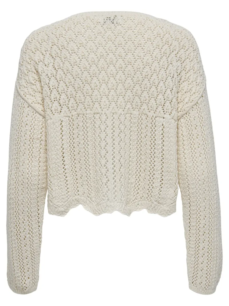 Only Pullover & Sweatshirts*ONLNOLA 7/8 LIFE OPEN CARDIGAN KNT NOOS Cloud Dancer