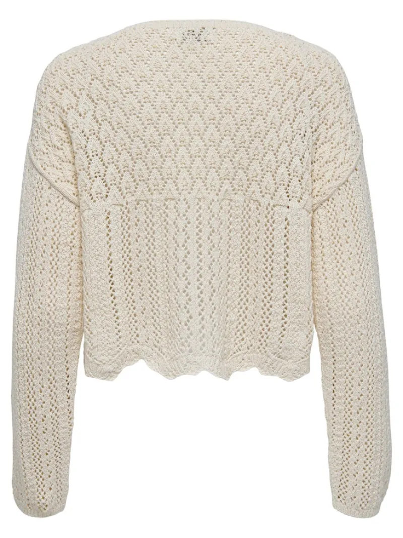 Only Pullover & Sweatshirts*ONLNOLA 7/8 LIFE OPEN CARDIGAN KNT NOOS Cloud Dancer