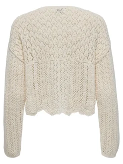 Only Pullover & Sweatshirts*ONLNOLA 7/8 LIFE OPEN CARDIGAN KNT NOOS Cloud Dancer