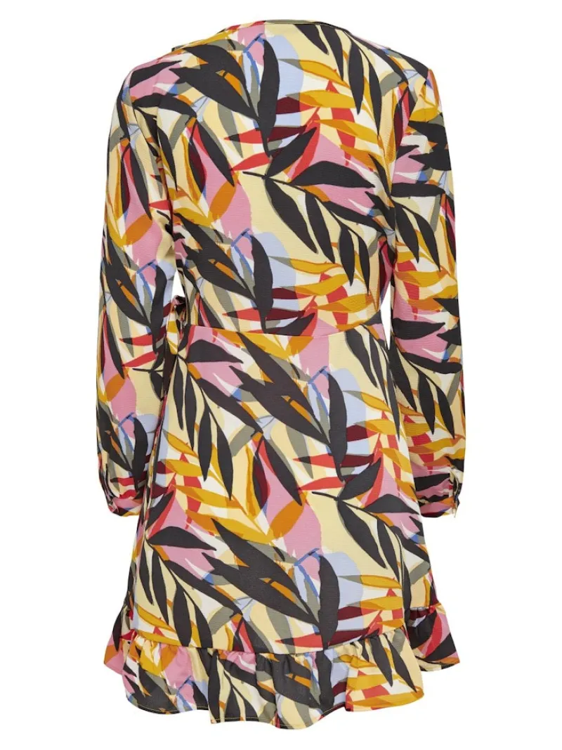 Only Kleider*ONLNOVA LIFE L/S MERLE WRAP DRESS AOP tofu