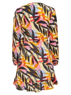 Only Kleider*ONLNOVA LIFE L/S MERLE WRAP DRESS AOP tofu