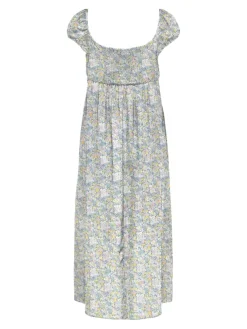 Only Kleider*ONLNOVA LIFE S/S TEVA LONG DRESS AOP PTM Coronet Blue-Ava blossom