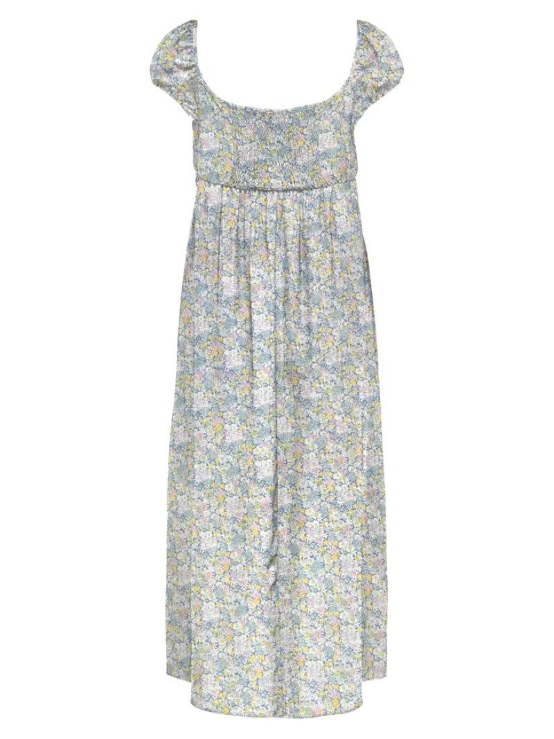 Only Kleider*ONLNOVA LIFE S/S TEVA LONG DRESS AOP PTM Coronet Blue-Ava blossom