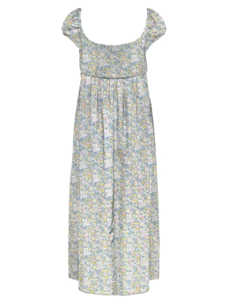 Only Kleider*ONLNOVA LIFE S/S TEVA LONG DRESS AOP PTM Coronet Blue-Ava blossom