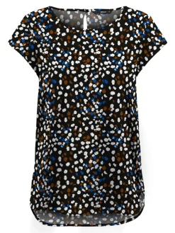 Only Blusen*ONLNOVA LIFE S/S TOP AOP WVN 7 black1