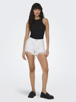 Only Shorts*ONLPACY HW DNM SHORTS NOOS white