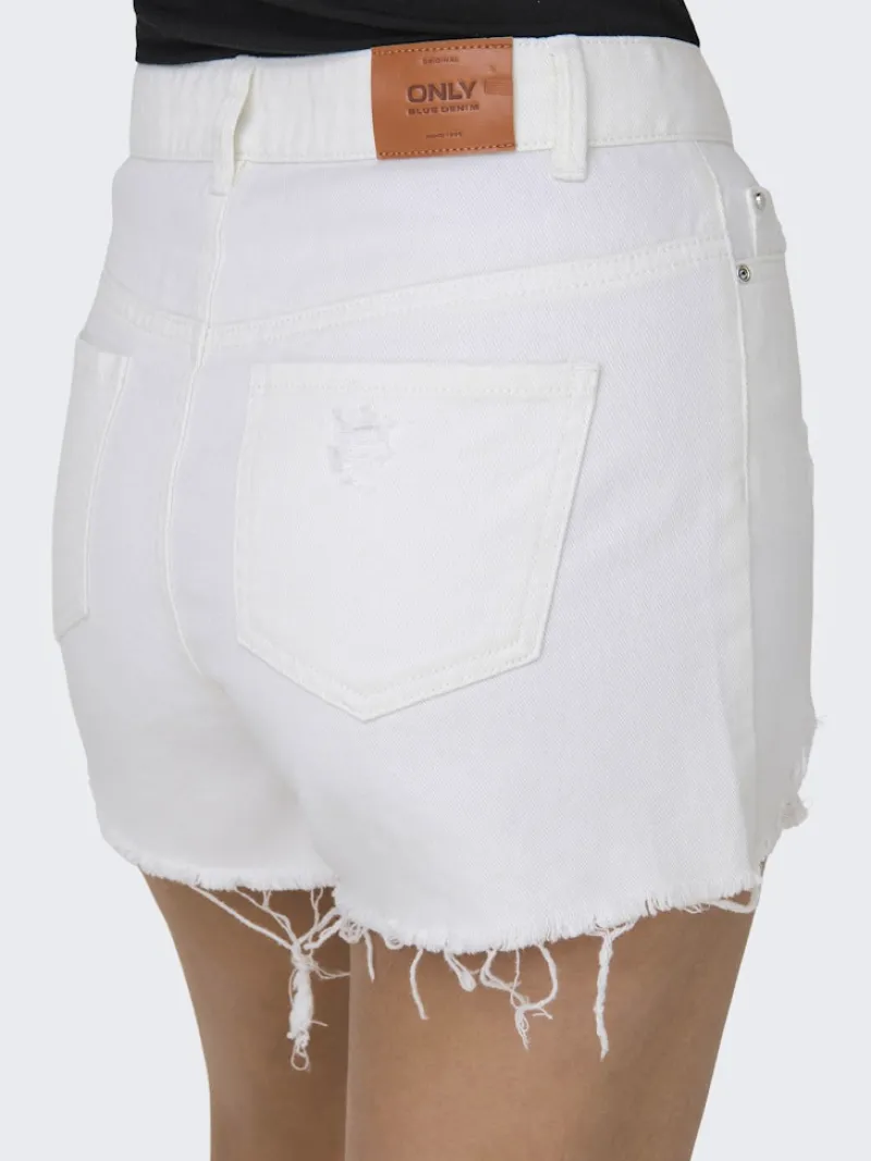 Only Shorts*ONLPACY HW DNM SHORTS NOOS white