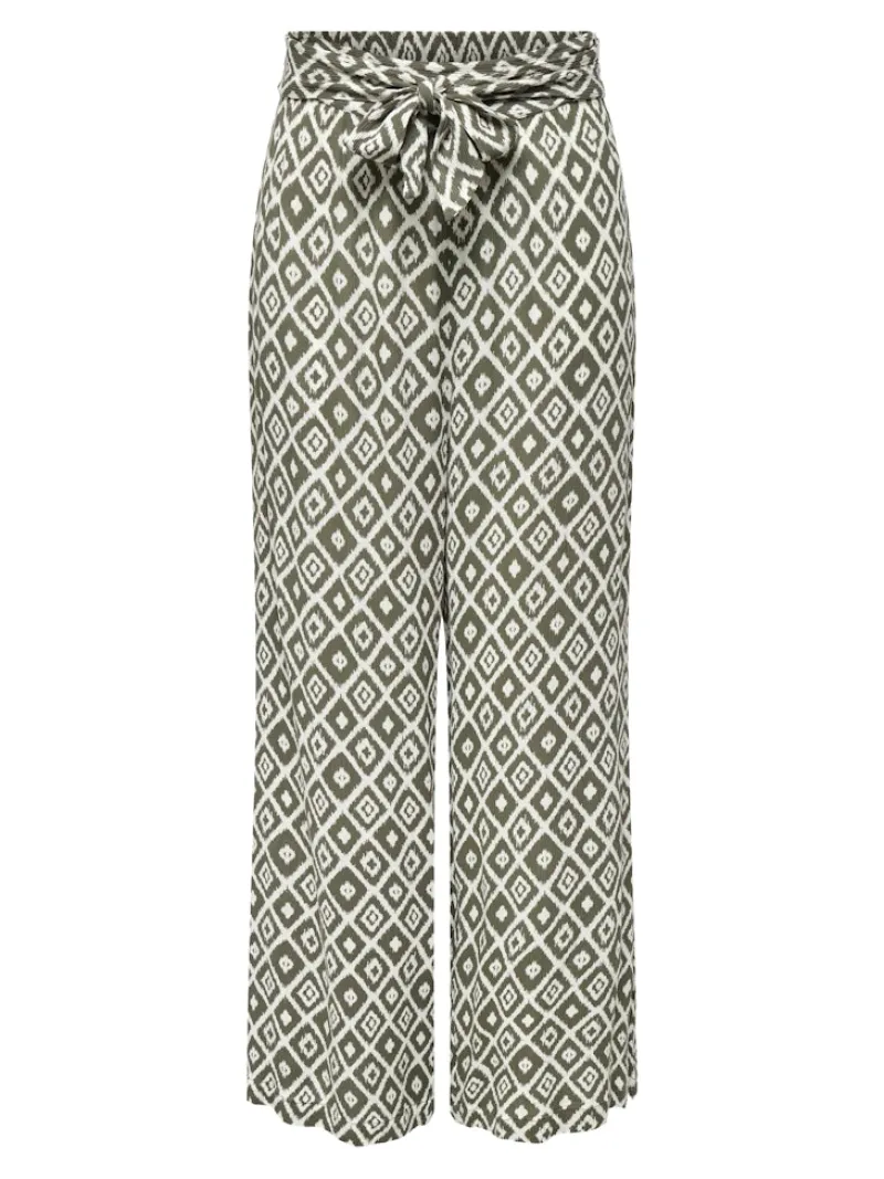 Only Hosen*ONLPAKJA LIFE AOP BELT PANTS WVN NOOS Balsam Green