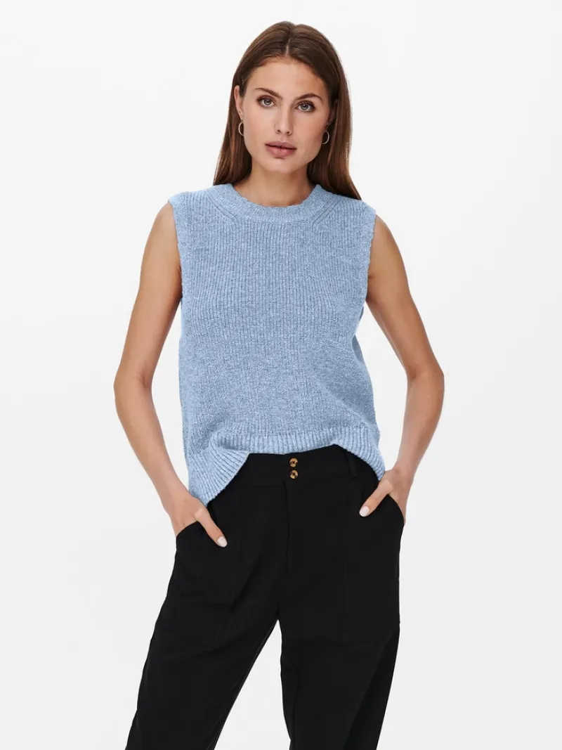 Only Shirts*ONLPARIS LIFE VEST KNT NOOS sky blue