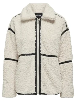 Only Jacken*ONLPARIS TEDDY JACKET LIFE OTW CS white sand