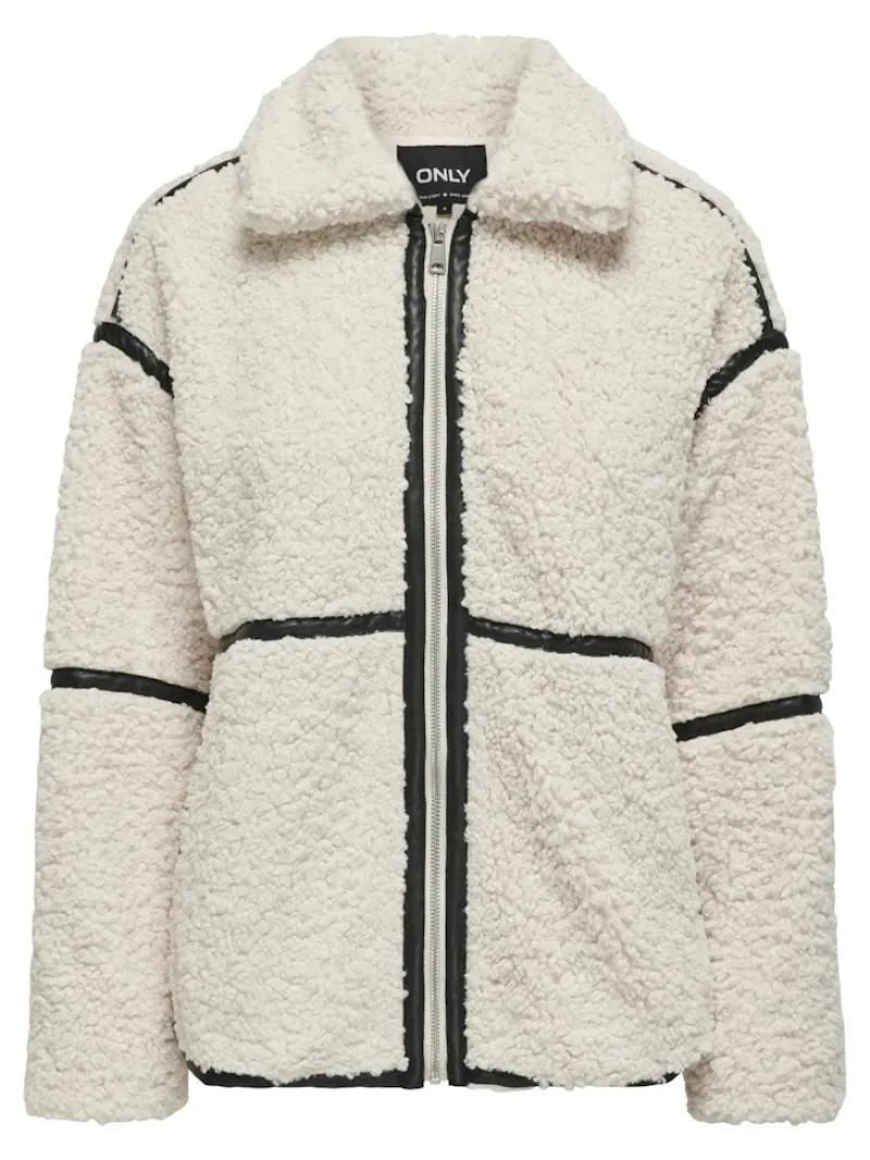 Only Jacken*ONLPARIS TEDDY JACKET LIFE OTW CS white sand