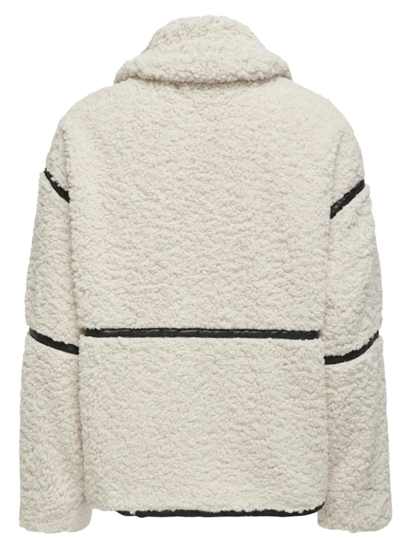Only Jacken*ONLPARIS TEDDY JACKET LIFE OTW CS white sand