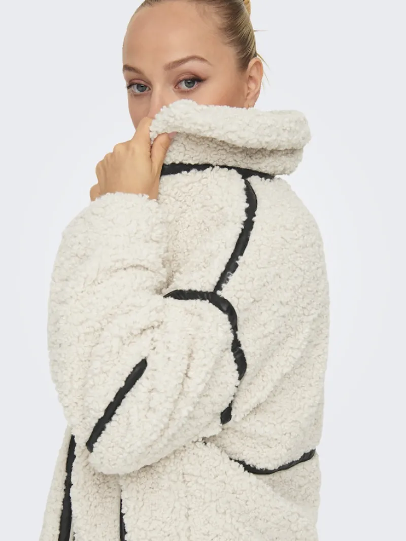 Only Jacken*ONLPARIS TEDDY JACKET LIFE OTW CS white sand