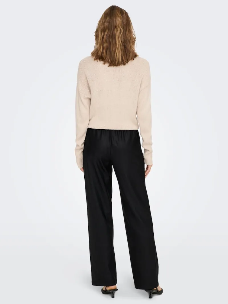 Only Hosen*ONLPOPSTAR LIFE MW WIDE COATED PNT NOOS Black