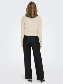 Only Hosen*ONLPOPSTAR LIFE MW WIDE COATED PNT NOOS Black